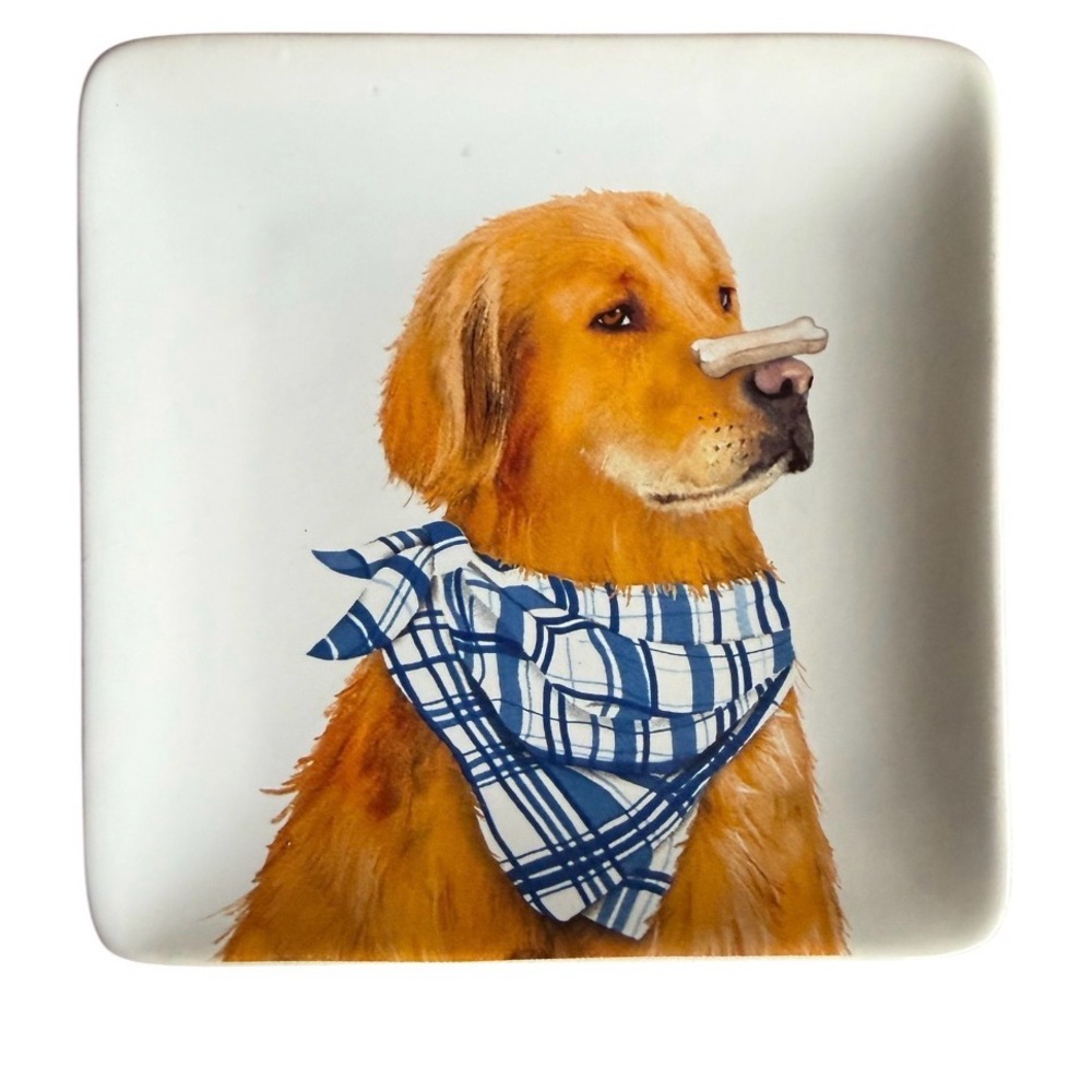 Mary Lake-Thompson Ceramic Mini Golden Retriever Plate - Like New